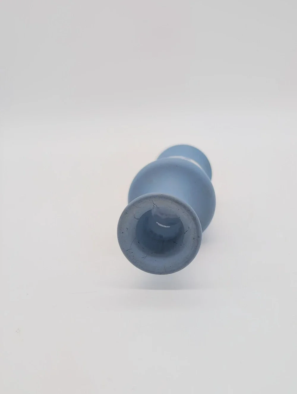 Vintage Jeannette Glass Hellenic Blue Grecian Bud Vase Satin Finish